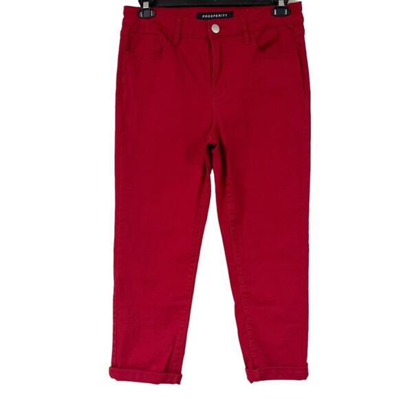 PROSPERITY Jeans Womens Size 31 Cuffed Jean Red - Picture 1 of 8